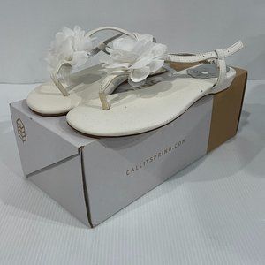 Stuart Weitzman Women's White Floral Sandals Size 4